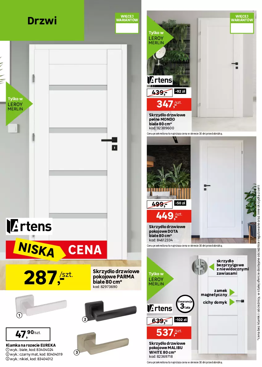 Gazetka promocyjna Leroy Merlin - Gazetka Leroy Merlin - ważna 09.09 do 29.09.2026 - strona 6 - produkty: Drzwi, Drzwi wejściowe, Klamka, LG, Malibu, Ser, Skrzydło drzwiowe