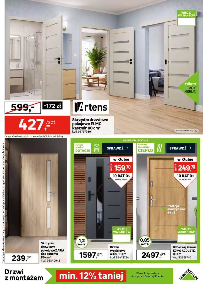 Gazetka promocyjna Leroy Merlin - Gazetka Leroy Merlin - ważna 09.09 do 29.09.2026 - strona 7 - produkty: Drzwi, Drzwi wejściowe, Klamka, LG, Malibu, Ser, Skrzydło drzwiowe