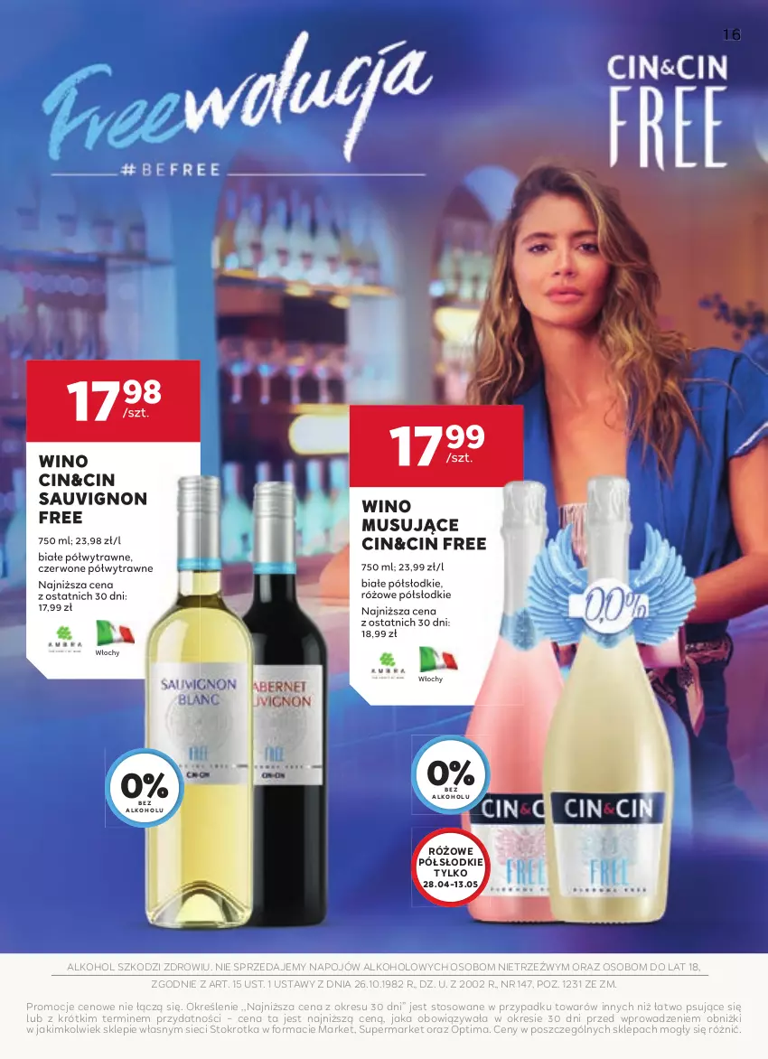 Gazetka promocyjna Stokrotka - W dobrym smaku! - ważna 16.04 do 13.05.2026 - strona 16 - produkty: Mus, Optima, Wino, Wino musujące