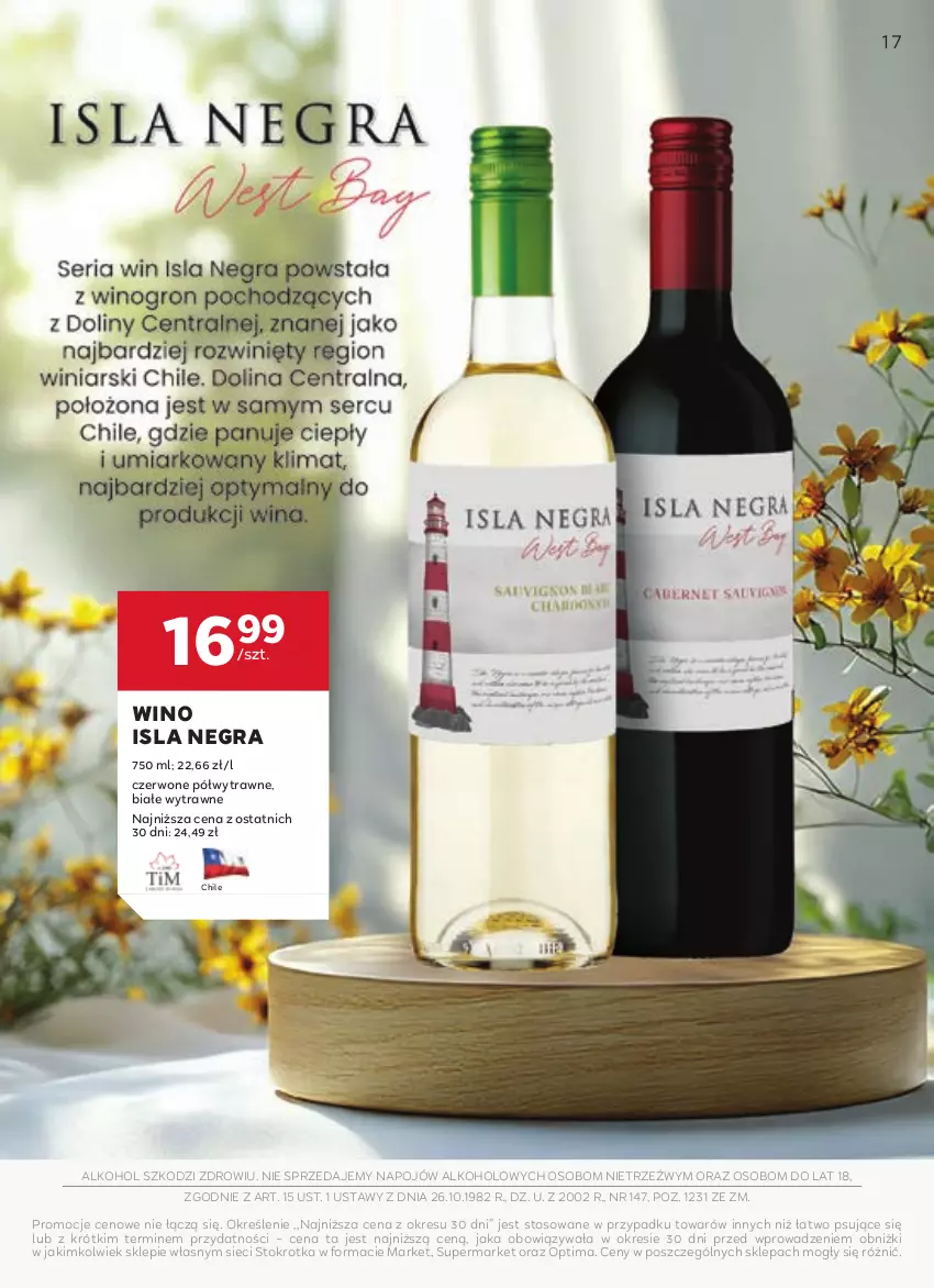 Gazetka promocyjna Stokrotka - W dobrym smaku! - ważna 16.04 do 13.05.2026 - strona 17 - produkty: Gra, Isla, Optima, Wino