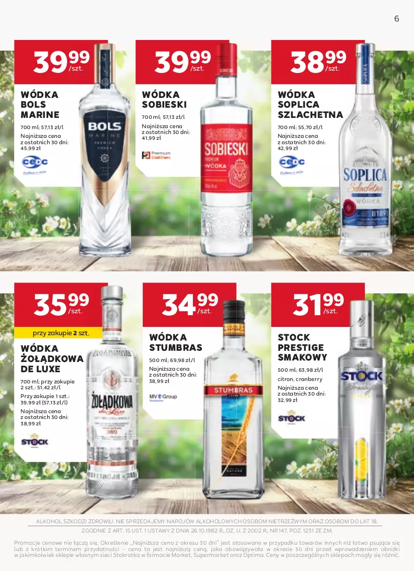 Gazetka promocyjna Stokrotka - W dobrym smaku! - ważna 16.04 do 13.05.2026 - strona 6 - produkty: Bols, Optima, Soplica, Stock, Wódka