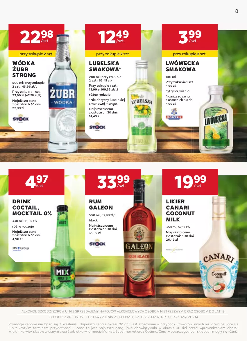 Gazetka promocyjna Stokrotka - W dobrym smaku! - ważna 16.04 do 13.05.2026 - strona 8 - produkty: Lack, Leon, Likier, Mango, Optima, Rum, Wódka