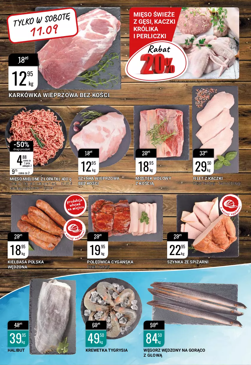 Gazetka promocyjna Bi1 - Smak i tradycja - ważna 07.09 do 14.09.2021 - strona 2 - produkty: Gry, Halibut, Karkówka wieprzowa, Kiełbasa, Królik, Mięso, Mięso mielone, Polędwica, Stek, Stek wołowy, Szynka, Szynka wieprzowa