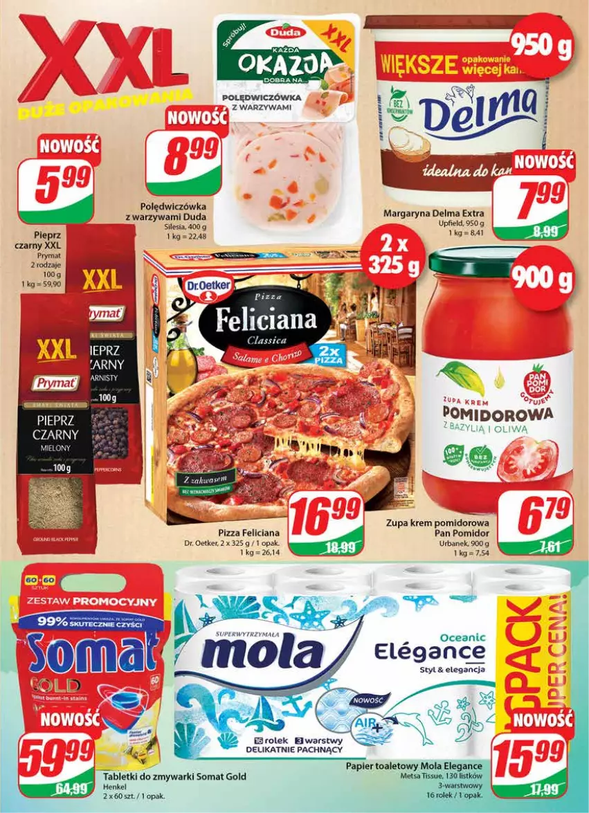 Gazetka promocyjna Dino - Gazetka - ważna 29.06 do 05.07.2022 - strona 9 - produkty: Bazyl, Delma, Dr. Oetker, Duda, Feliciana, Margaryna, Pieprz, Pizza, Prymat, Somat, Somat gold, Tablet, Tabletki do zmywarki, Warzywa, Zmywarki, Zupa