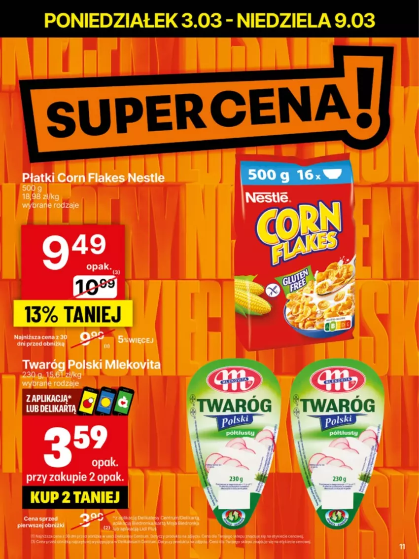 Gazetka promocyjna Delikatesy Centrum - NOWA GAZETKA Delikatesy Centrum od 3 marca! 3-9.03.2025 - ważna 03.03 do 09.03.2025 - strona 11 - produkty: Corn flakes, Twaróg