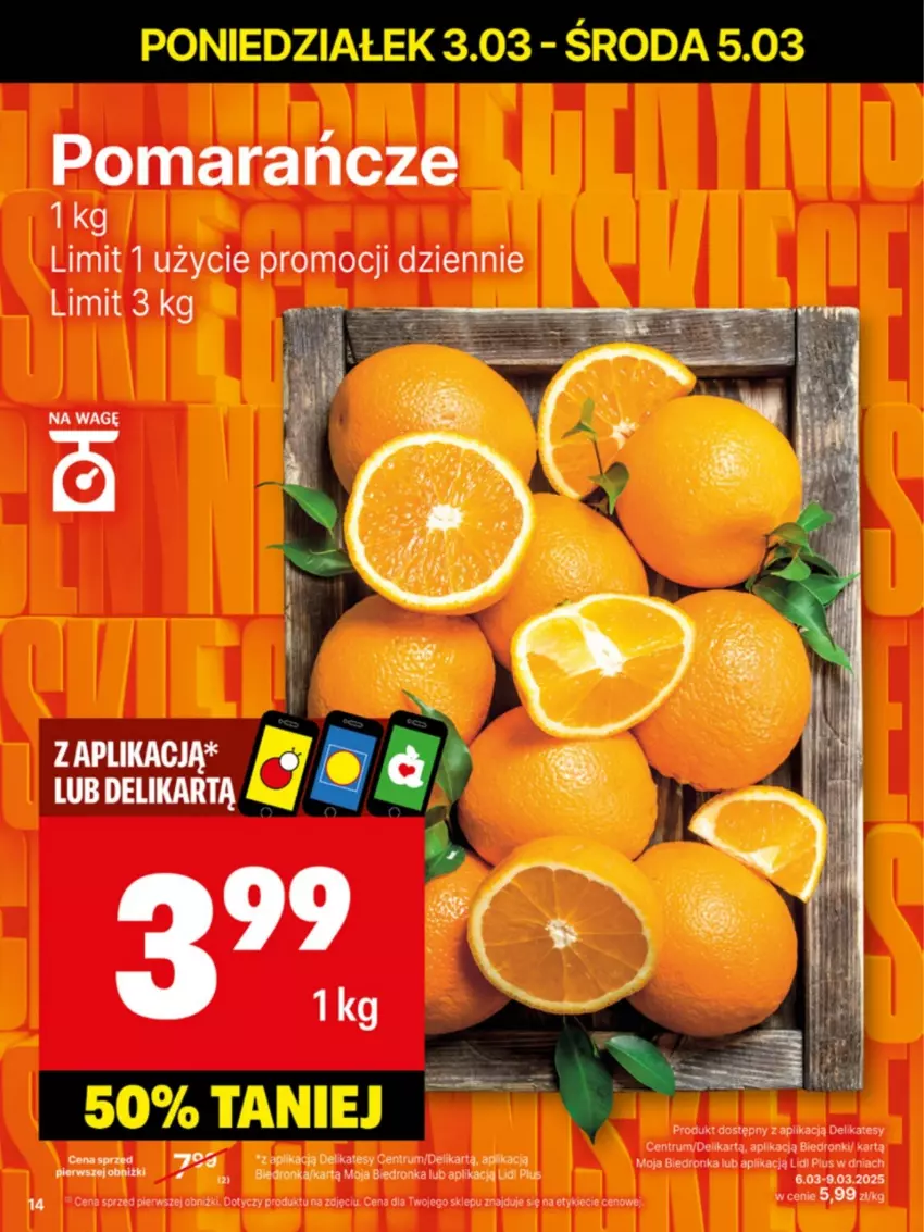 Gazetka promocyjna Delikatesy Centrum - NOWA GAZETKA Delikatesy Centrum od 3 marca! 3-9.03.2025 - ważna 03.03 do 09.03.2025 - strona 14 - produkty: Dada, Dron, Pomarańcze, Rum