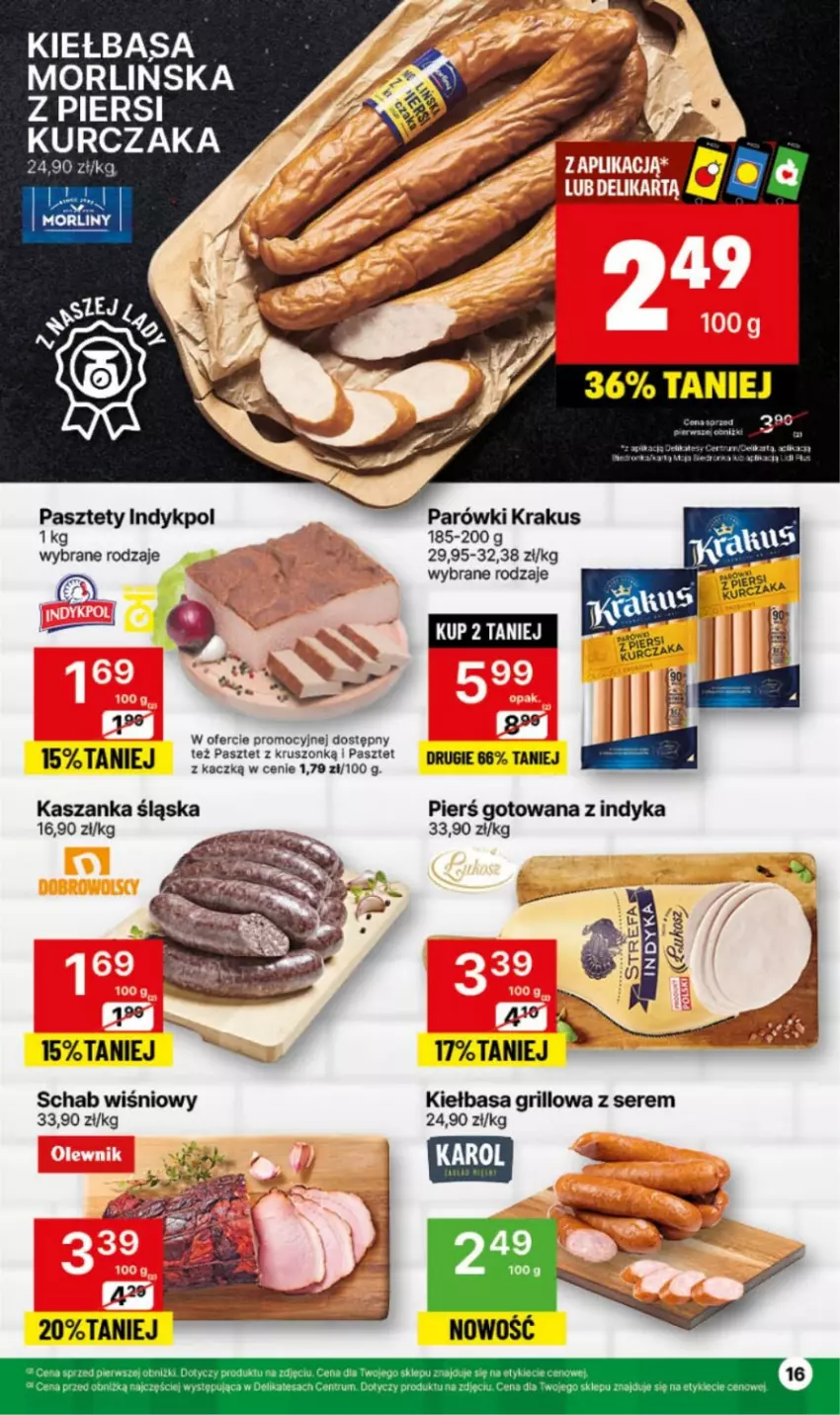 Gazetka promocyjna Delikatesy Centrum - NOWA GAZETKA Delikatesy Centrum od 20 maja! 20-26.05.2024 - ważna 20.05 do 26.05.2024 - strona 16 - produkty: Grill, Kasza, Kaszanka, Kiełbasa, Krakus, Kurczak, Parówki, Pasztet, Ser