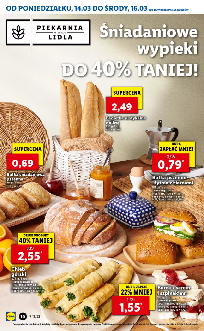 Gazetka promocyjna Lidl - GAZETKA - ważna 14.03 do 16.03.2022 - strona 10 - produkty: Bułka, HP, Ser, Szpinak