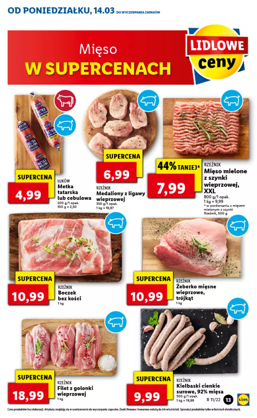 Gazetka promocyjna Lidl - GAZETKA - ważna 14.03 do 16.03.2022 - strona 13 - produkty: Boczek, Fa, Lion, Metka tatarska, Mięso, Mięso mielone, Mięso mielone z szynki, Por