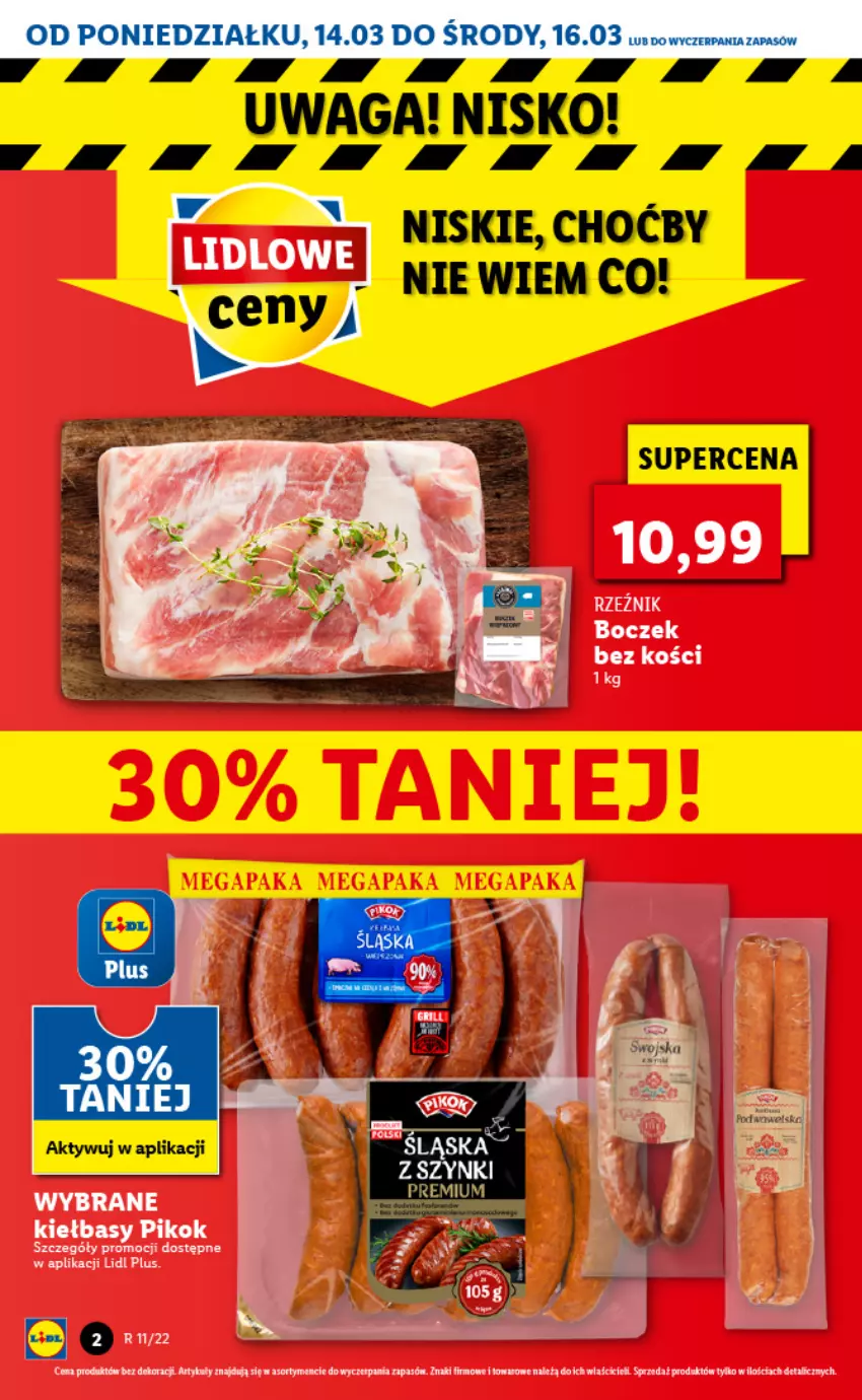 Gazetka promocyjna Lidl - GAZETKA - ważna 14.03 do 16.03.2022 - strona 2 - produkty: Boczek, Boczek bez kości, Fa, PIKOK, Waga