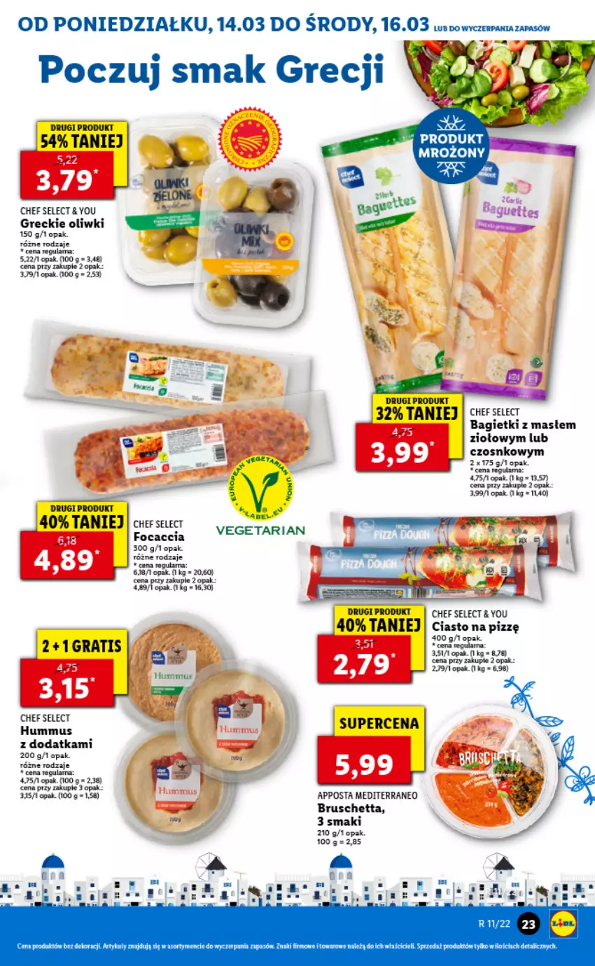 Gazetka promocyjna Lidl - GAZETKA - ważna 14.03 do 16.03.2022 - strona 23 - produkty: Fa, Focaccia, Gra, Hummus, Mus, Oliwki, Vegeta