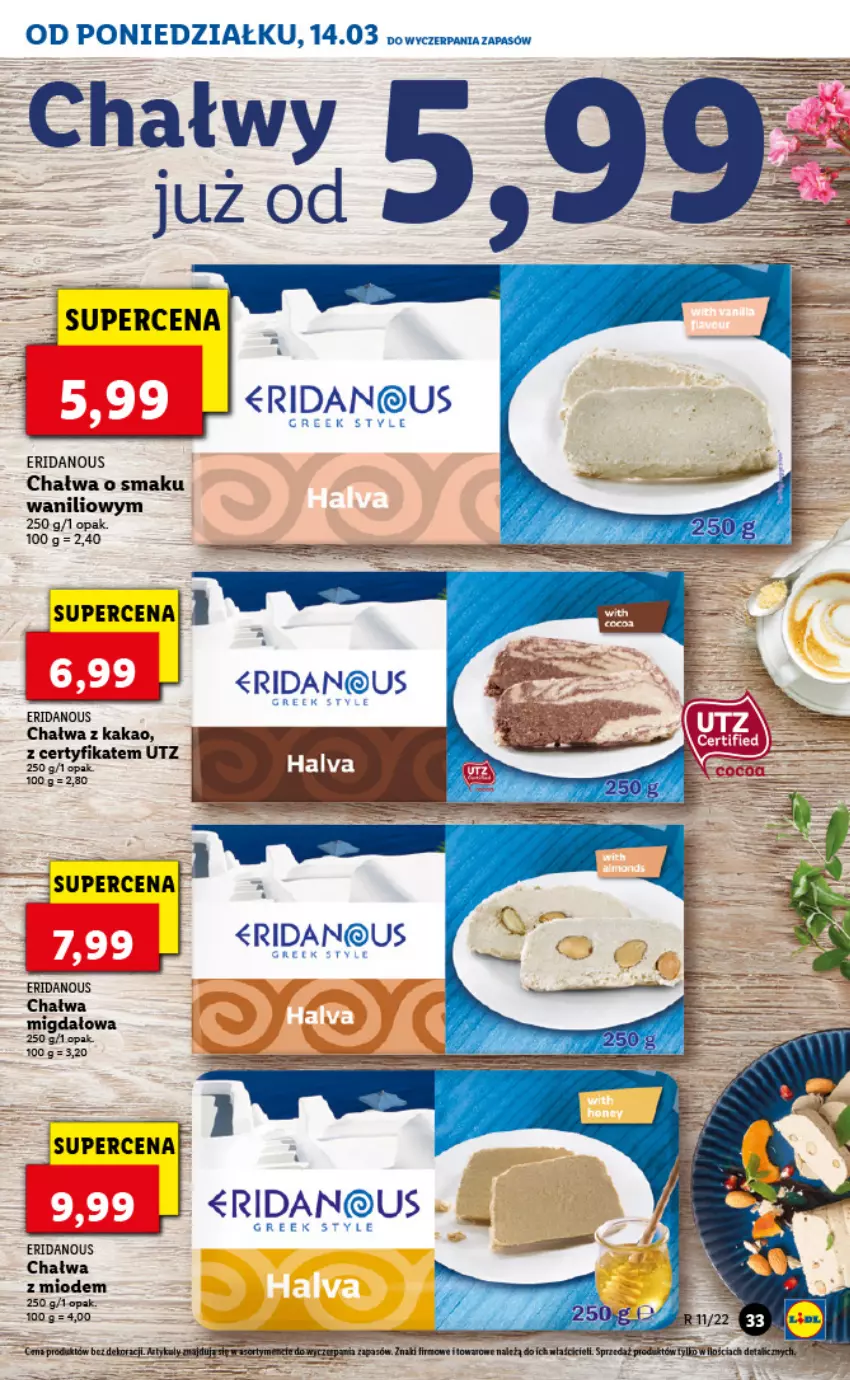 Gazetka promocyjna Lidl - GAZETKA - ważna 14.03 do 16.03.2022 - strona 33 - produkty: Chałwa, Kakao