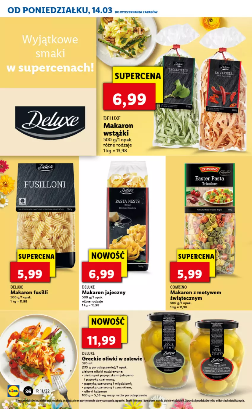 Gazetka promocyjna Lidl - GAZETKA - ważna 14.03 do 16.03.2022 - strona 36 - produkty: Makaron, Oliwki