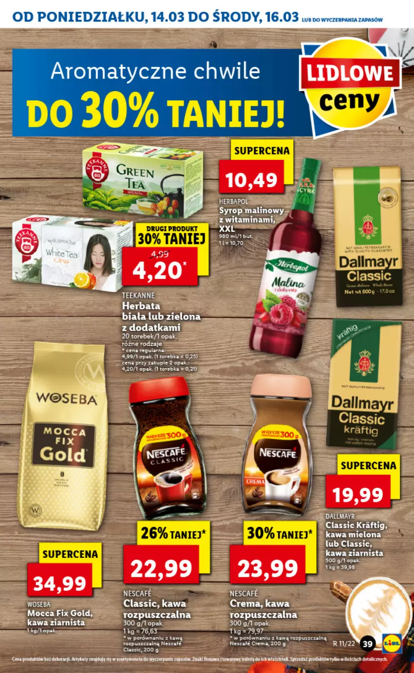 Gazetka promocyjna Lidl - GAZETKA - ważna 14.03 do 16.03.2022 - strona 39 - produkty: Fa, Herbapol, Kawa, Por, Teekanne