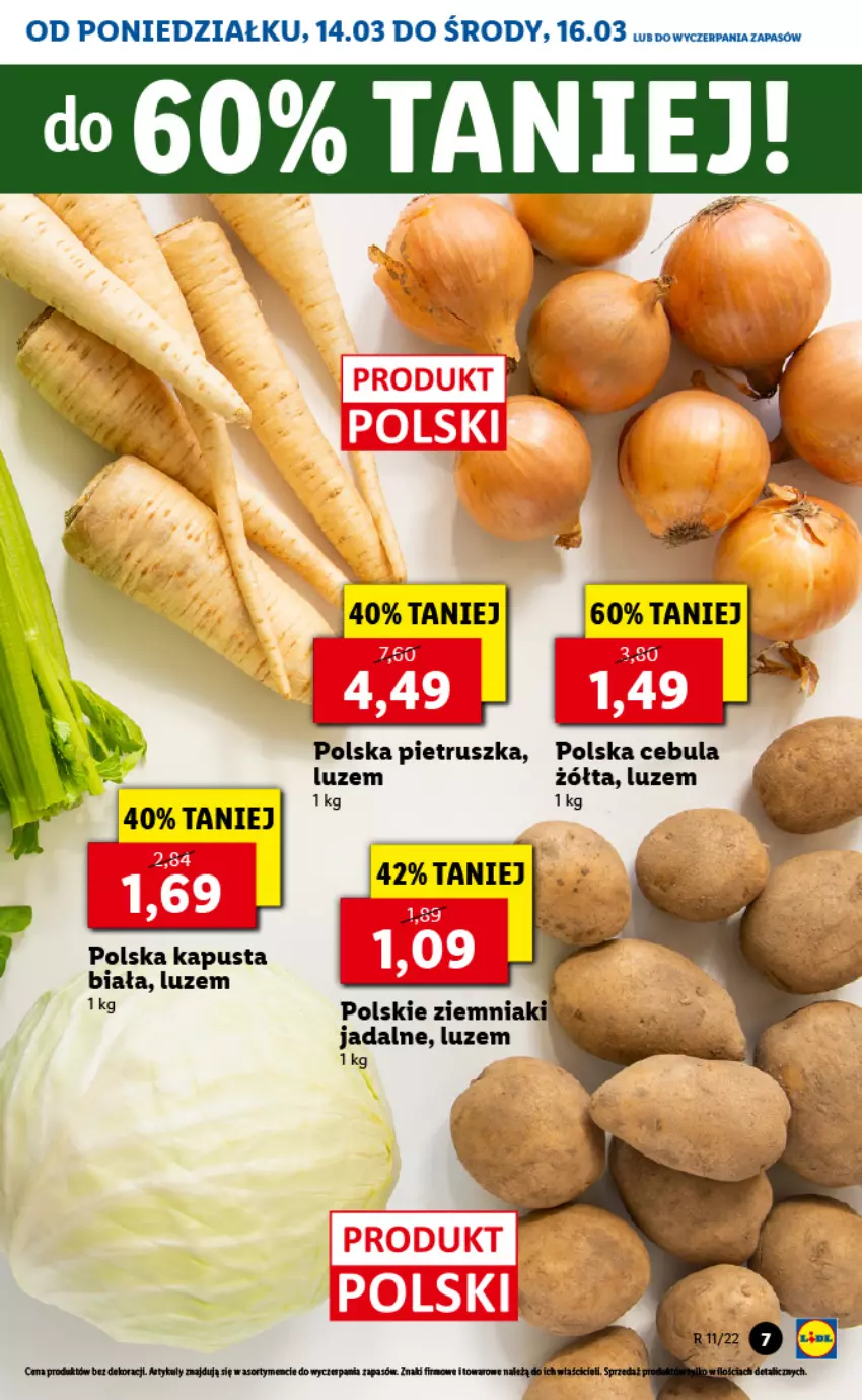 Gazetka promocyjna Lidl - GAZETKA - ważna 14.03 do 16.03.2022 - strona 7 - produkty: Cebula, Pietruszka, Ziemniaki