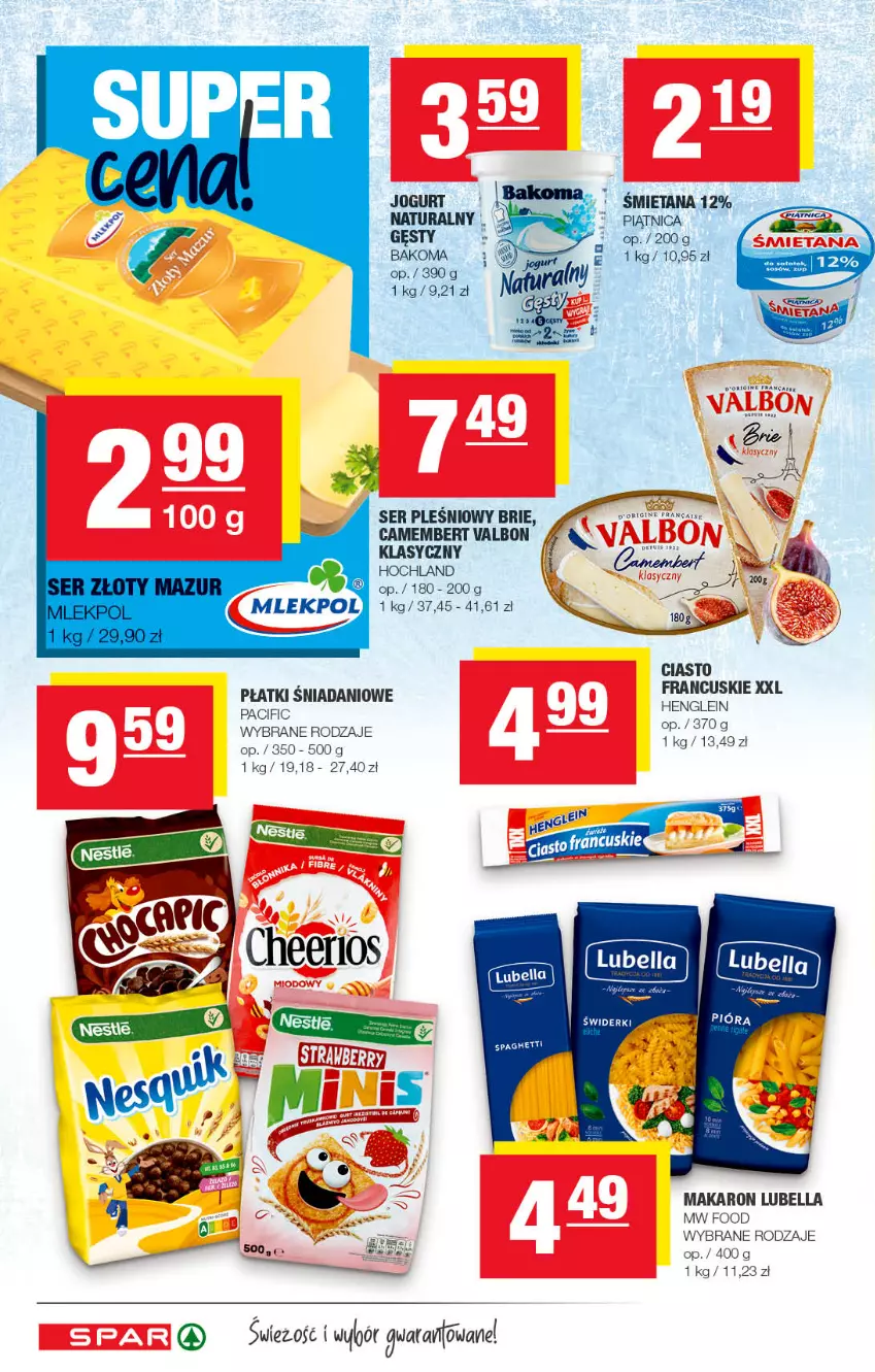 Gazetka promocyjna Spar - Spar - ważna 04.10 do 14.10.2022 - strona 4 - produkty: Bakoma, Bell, Bella, Brie, Camembert, Cif, Danio, Hochland, Jogurt, LG, Lubella, Makaron, Piątnica, Ser, Spaghetti