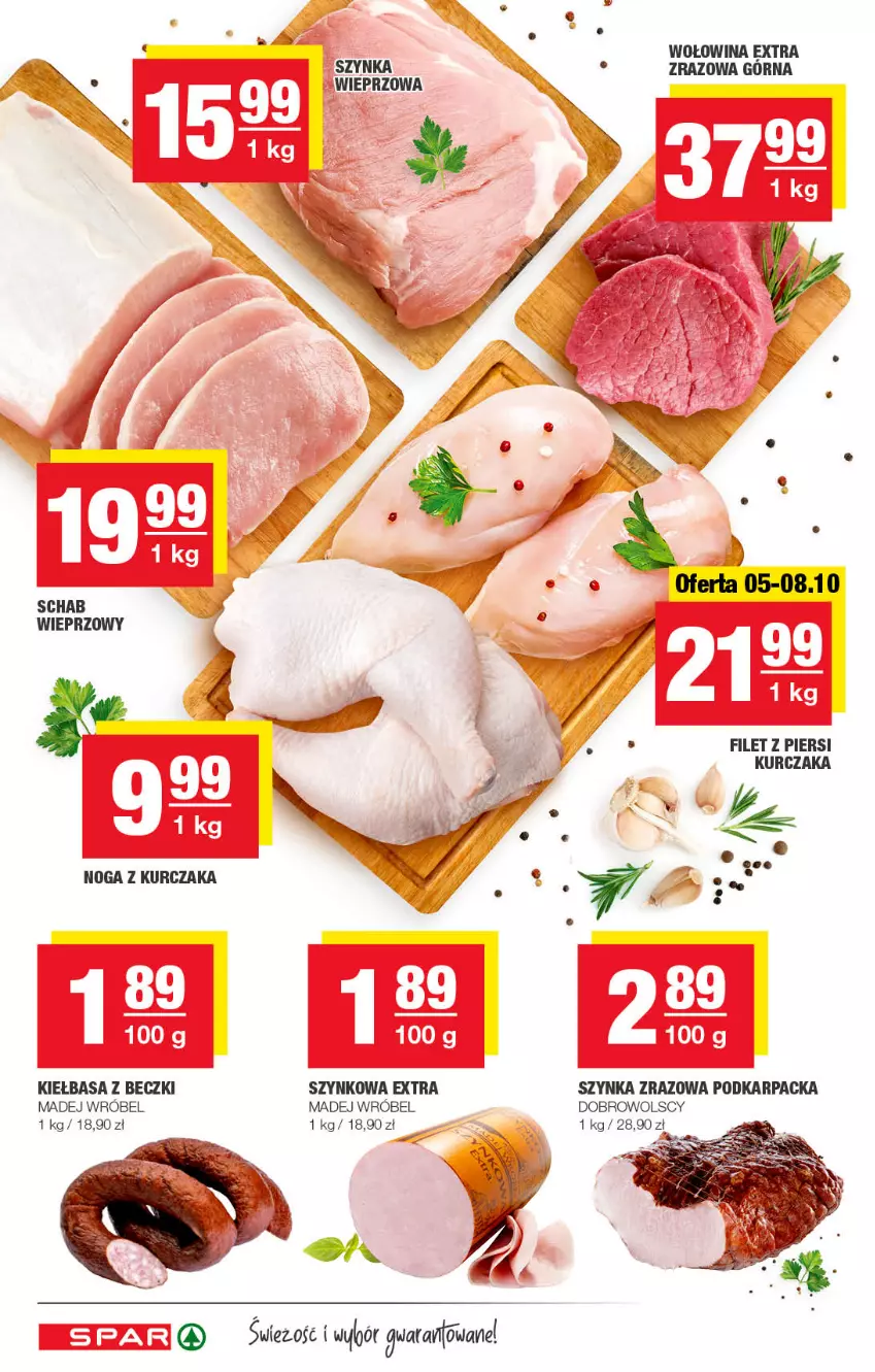 Gazetka promocyjna Spar - Spar - ważna 04.10 do 14.10.2022 - strona 6 - produkty: Filet z piersi kurczaka, Karp, Kiełbasa, Kurczak, Madej Wróbel, Szynka, Wołowina