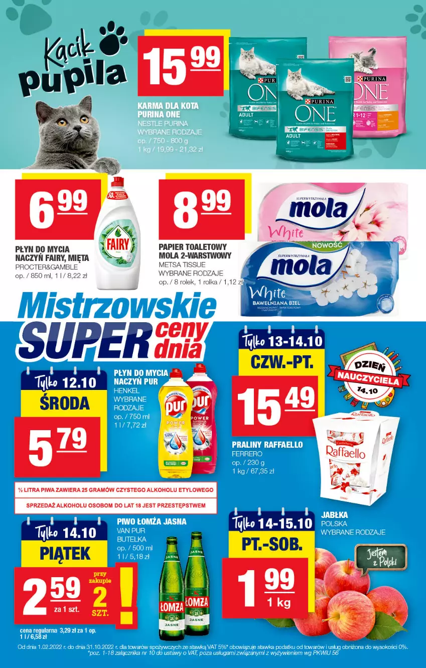 Gazetka promocyjna Spar - Spar - ważna 04.10 do 14.10.2022 - strona 9 - produkty: Fa, Fairy, Gra, Mięta, Mola, Papier, Papier toaletowy, Piwa, Płyn do mycia, Tera