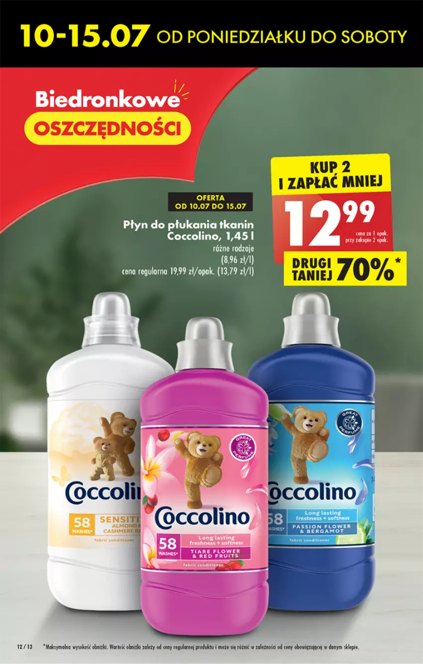 Gazetka promocyjna Biedronka - Od czwartku - ważna 13.07 do 19.07.2023 - strona 12 - produkty: Coccolino, Dron, Fa, Kije, Płyn do płukania, Sok