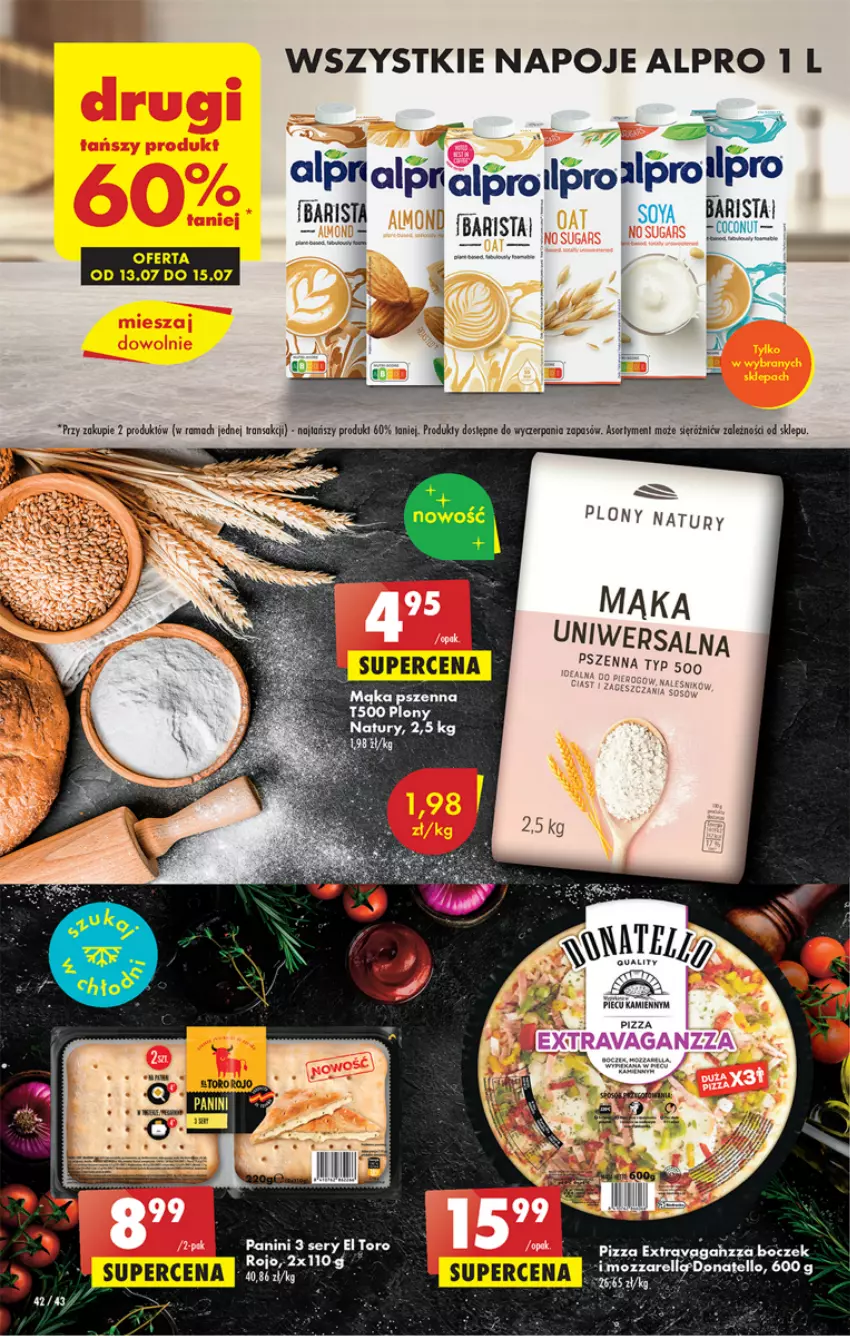 Gazetka promocyjna Biedronka - Od czwartku - ważna 13.07 do 19.07.2023 - strona 42 - produkty: Alpro, Boczek, Kask, Mąka, Napoje, Piwa, Pizza, Ser, Toster, Tusz