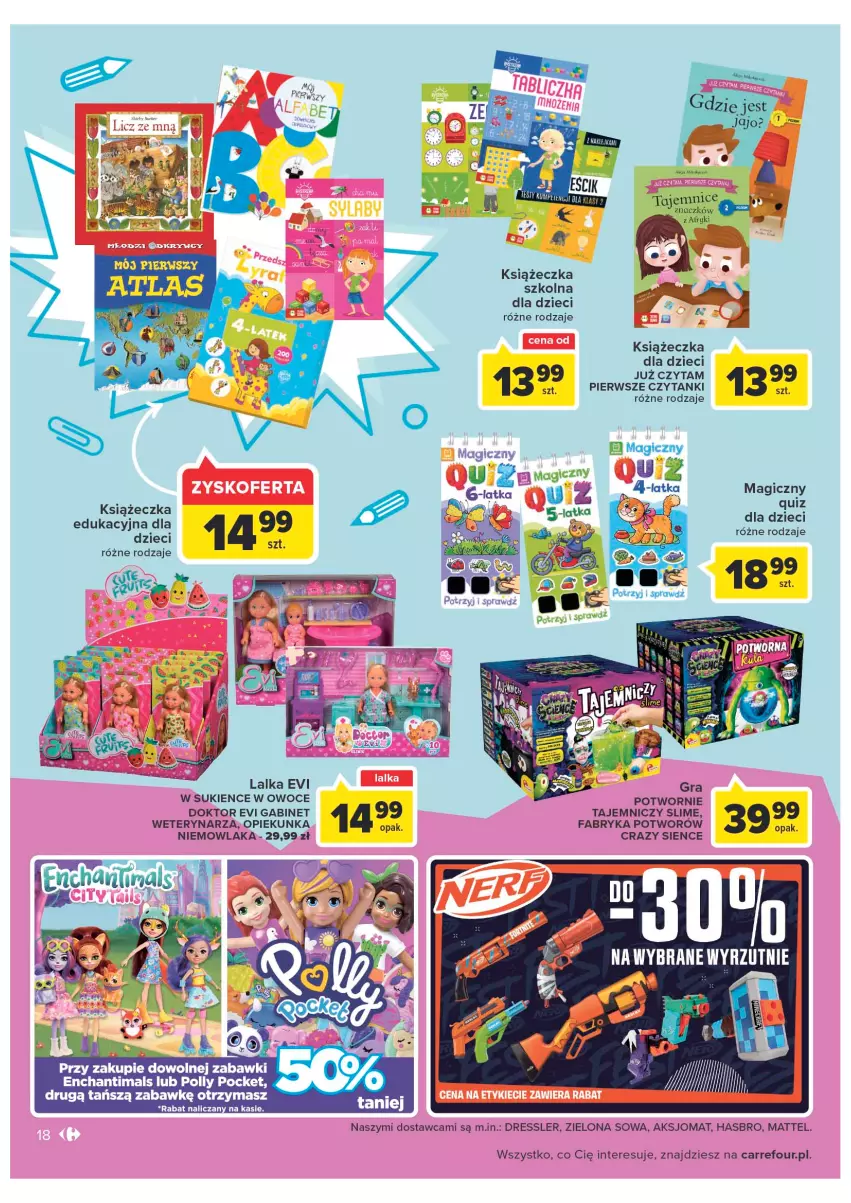 Gazetka promocyjna Carrefour - Gazetka Szalona 5 Carrefour Tarnów - ważna 02.08 do 13.08.2022 - strona 18 - produkty: Dres, Dzieci, Enchantimals, Fa, Hasbro, Lalka, Mattel, Owoce, Polly Pocket